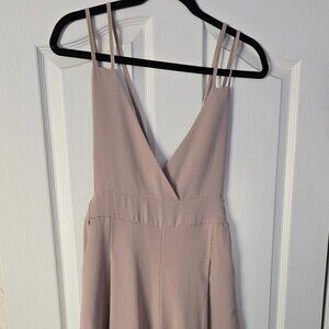 little Mountain cross back beige culotte jumpsuit